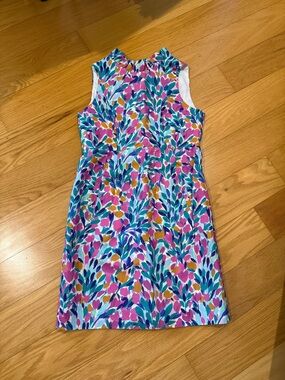 Tyler Boe Summer Floral Sheath Dress in Pink & Teal Size 4 NWT